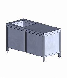 Рабочий стол-мойка, ш. 1500 мм, 1 раковина слева